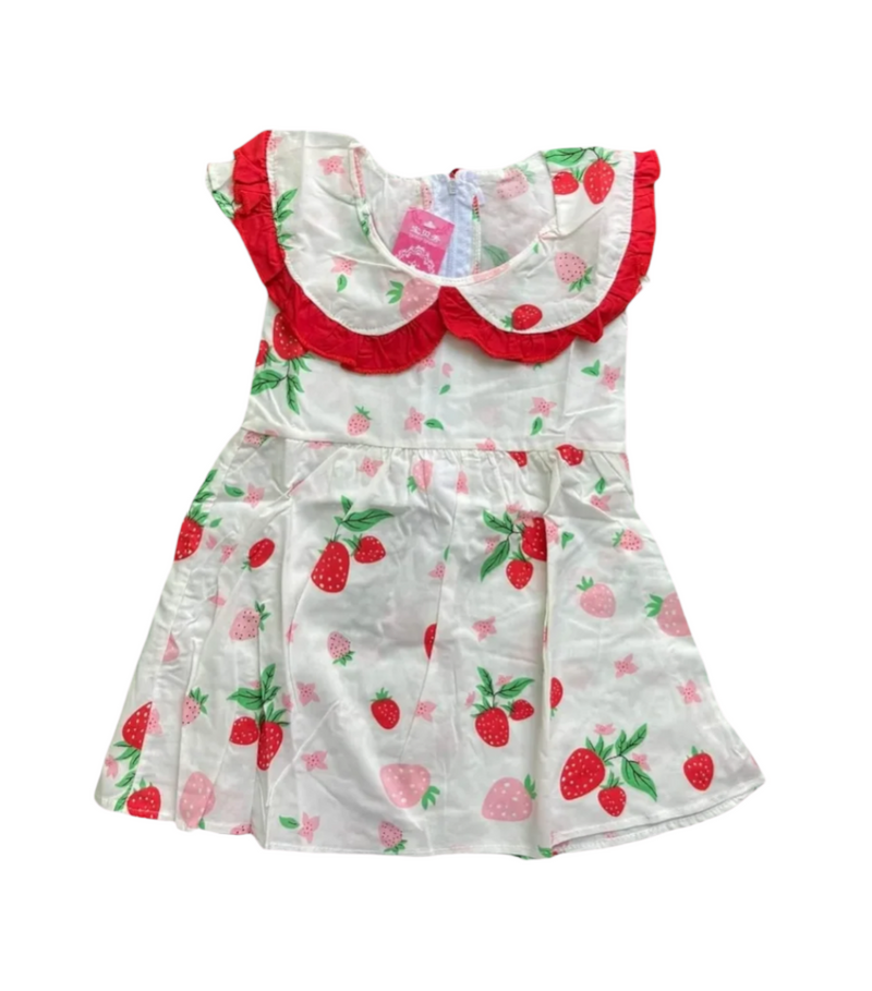Girls Strawberry Print Frock